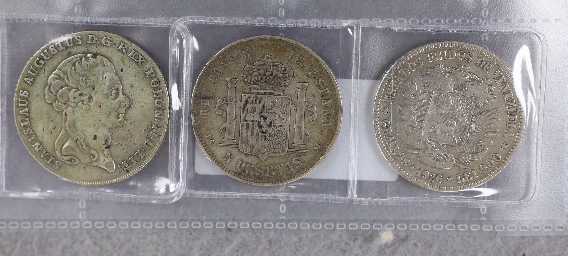 U.S.A. coins, five Morgan dollars 1878, 1888, 1891, 1895 and 1921, three other dollars 1924, 1925